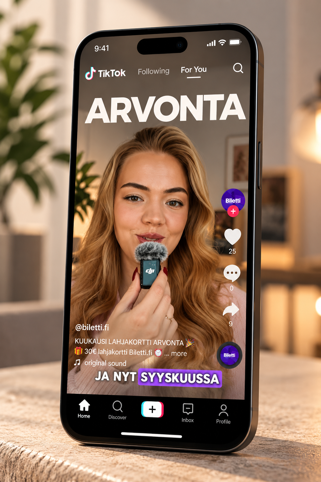 TikTok giveaway on a smartphone